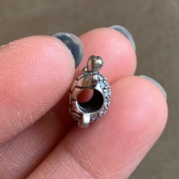 Retired Pandora Sterling Silver Sea Turtle Animal Charm with Clear Zirconia EUC - Picture 6 of 9